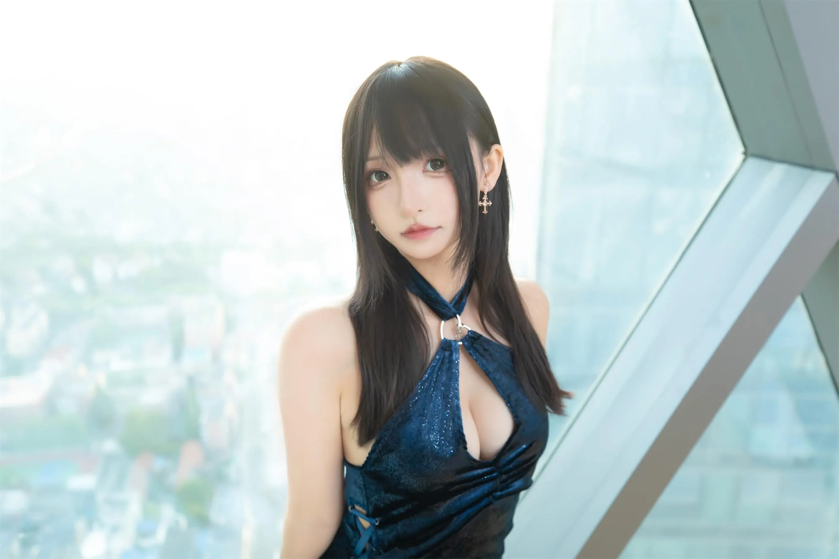 神楽坂真冬 – NO.152 蓝衣旗袍 [76P]插图4
